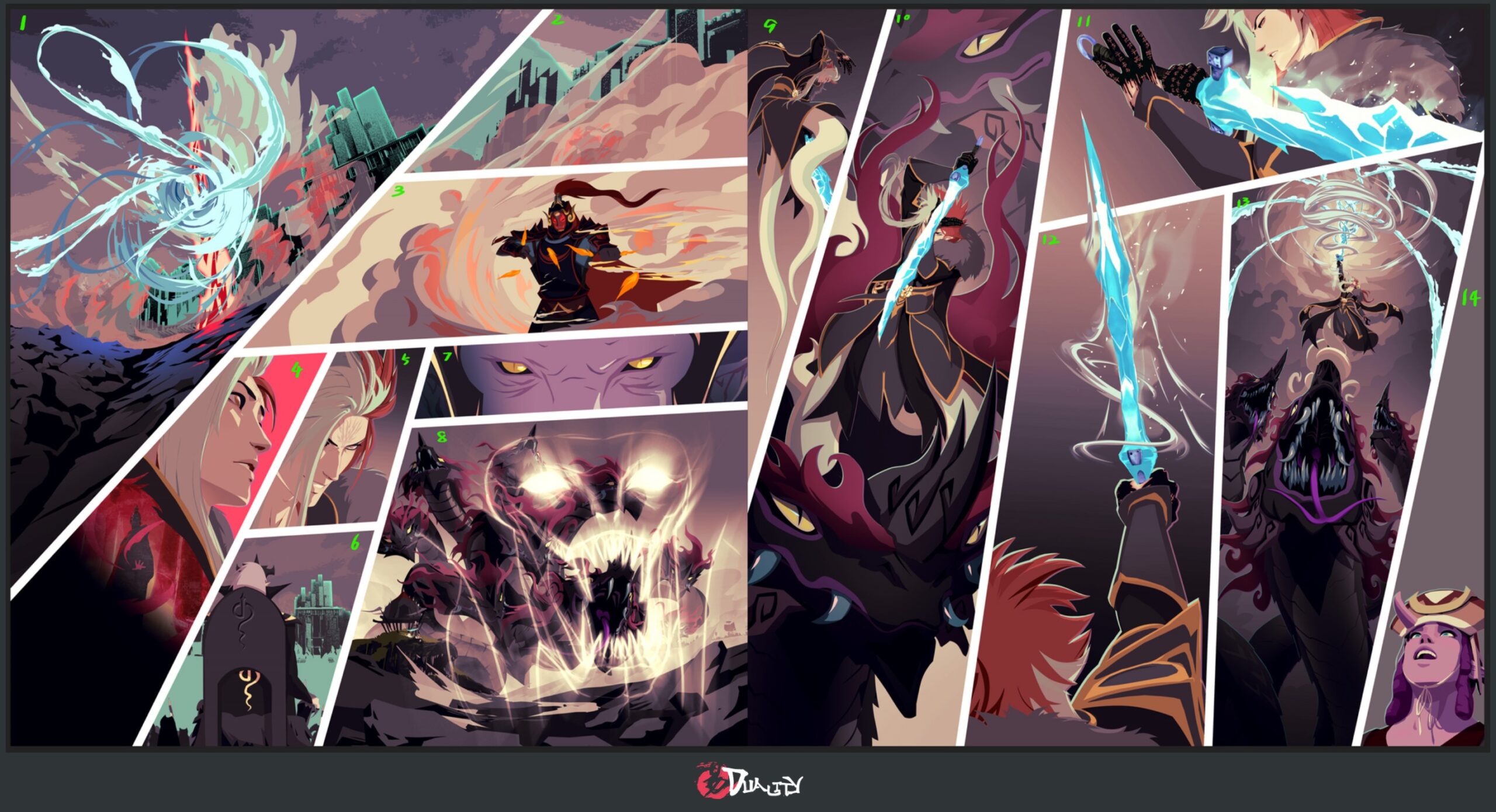 DUALITY comic - Chapter 8 page D Coloring and shading pass