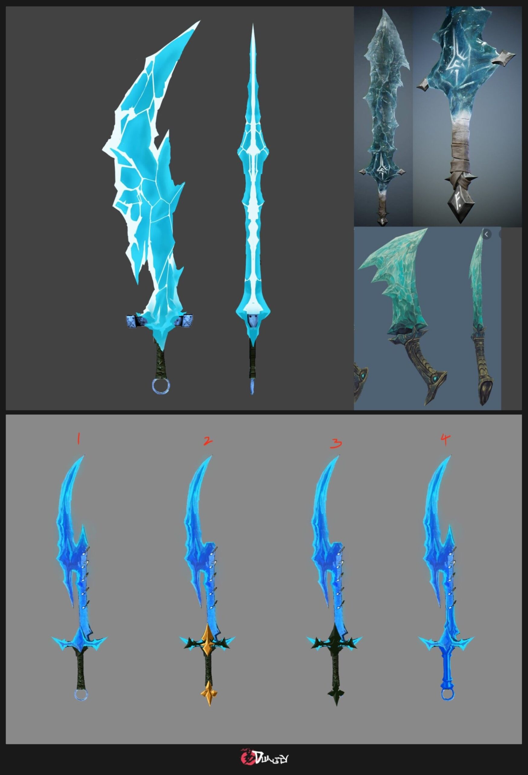 Reflecting on April - June 2022 DUALITY comic weapons: Yin Blade - Frozen