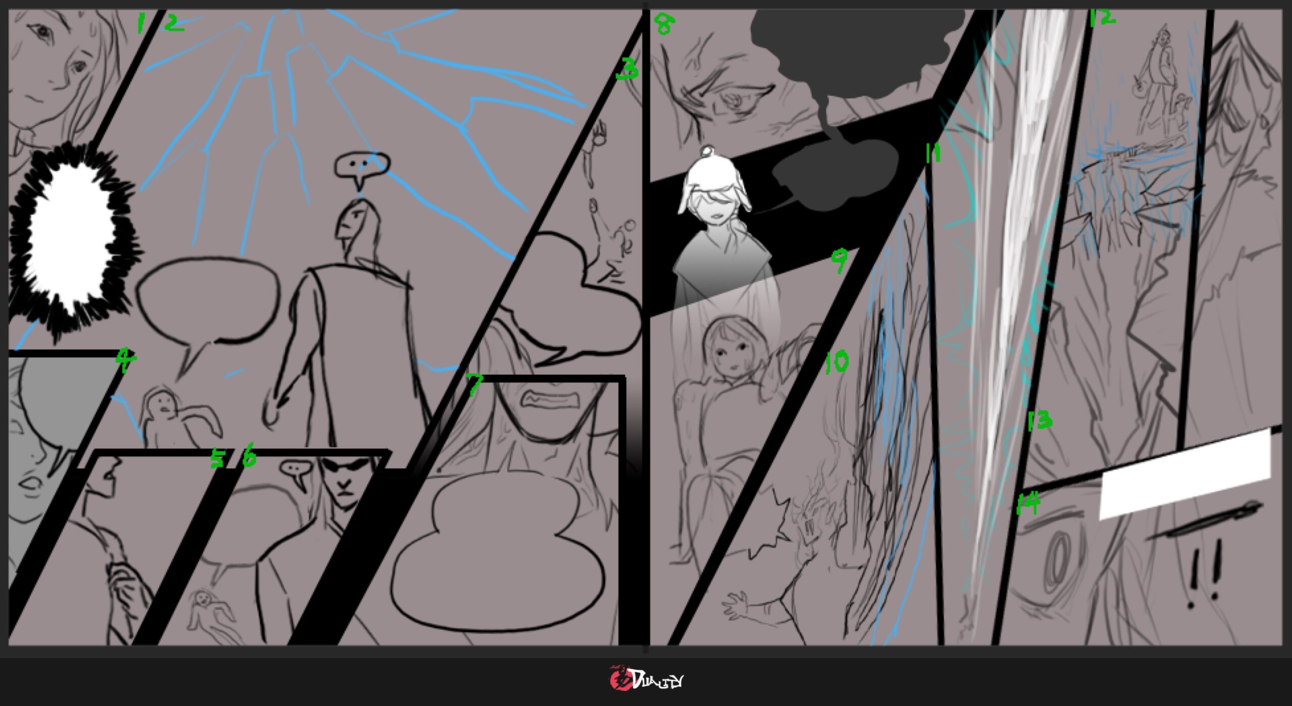 DUALITY comic - Chapter 8 storyboards rough